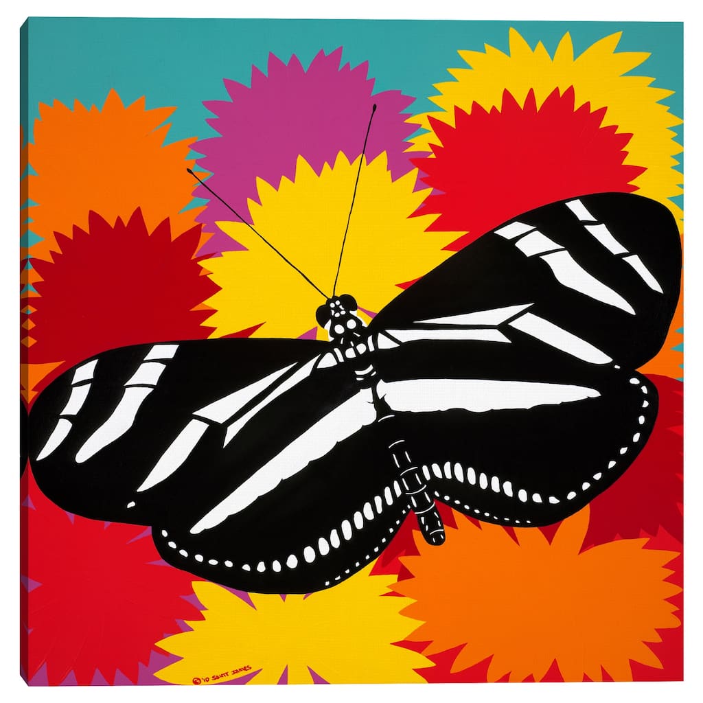 Zebra Butterfly by Synthia SAINT JAMES Canvas Art Print
