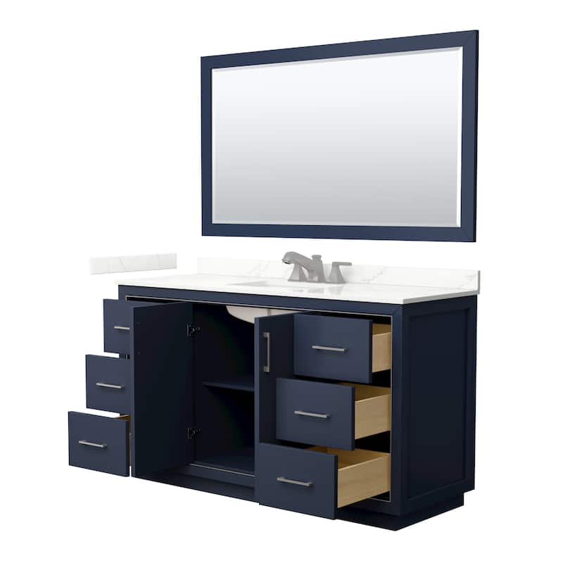 Icon 60-inch Single Vanity, Quartz Top, 58-inch Mirror