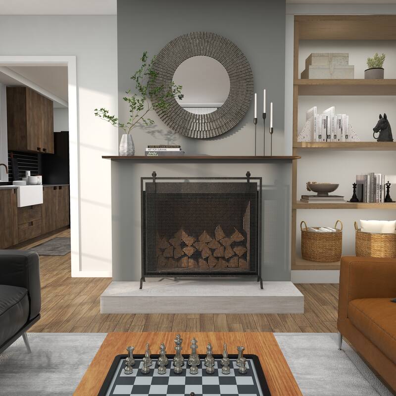 Gray Metal Room Wall Mirror