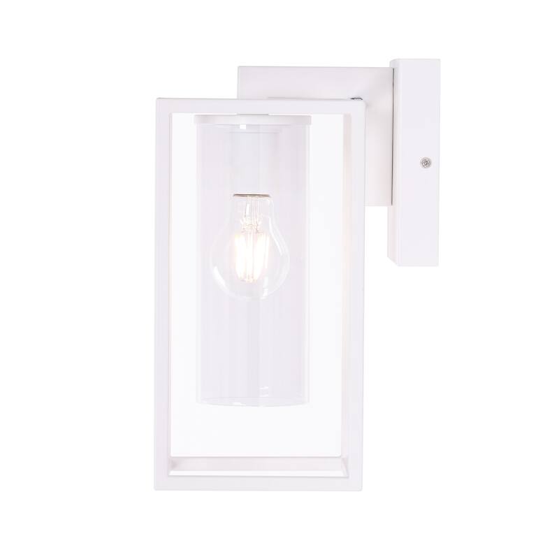 Metal 1-Light Clear Glass Outdoor Wall Sconce Light