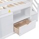 preview thumbnail 10 of 8, Twin Size Low Loft Bed with Stair, Solid Wooden Bed with Storage Drawer, Kid's Bed with Shelf, White Color
