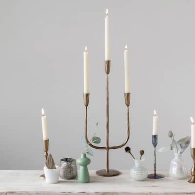 Hand-Forged Metal Candelabra - 9.5"L x 4.0"W x 21.5"H