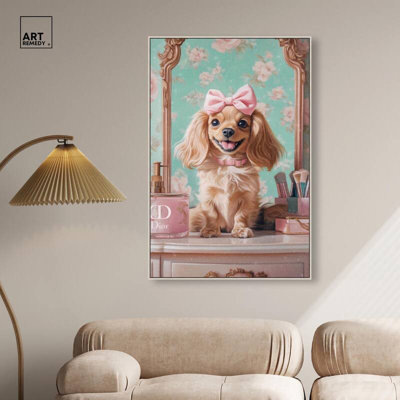 Cute Doxxie at the Vanity Canvas by Art Remedy