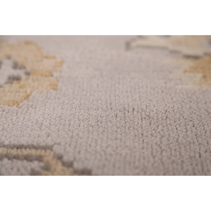 All-Over Oushak Indian Area Rug Hand-Knotted Wool Carpet - 8'2"x 10'0"