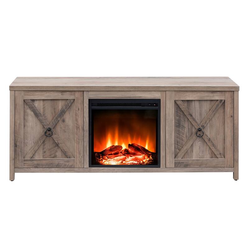 Granger 58" TV Stand with Log Fireplace Insert