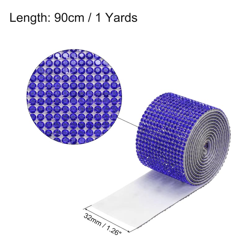 1 Yard 32mm Self Adhesive Crystal Ribbon - 1 Yard x 1.26 Inch - Dark Blue
