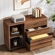 preview thumbnail 16 of 22, 63" L Shaped Executive Office Desk with Mobile Lateral File Cabinet