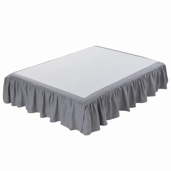 Linen Bed Skirt Washed Dust Ruffle On Sale Overstock 31633661