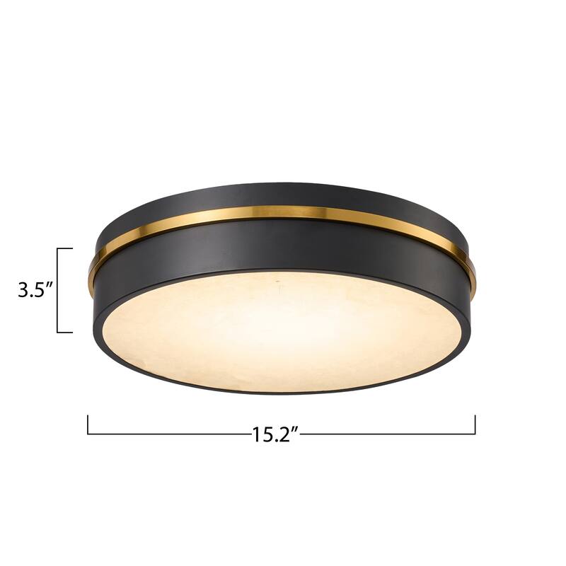 Artcraft Dax Integrated LED Flush Mount - Black with Brass Accent
