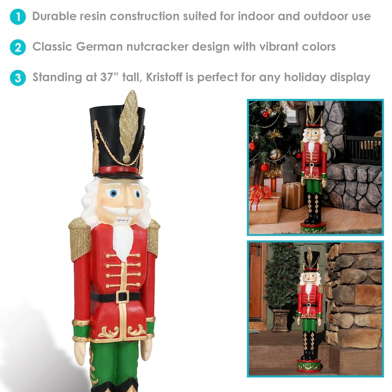 Kristoff the Nutcracker Soldier - 37-Inch Christmas Decor - Polyresin