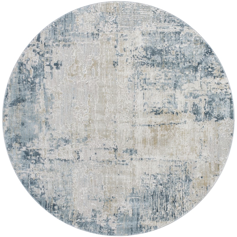 Livabliss Casual Brunswick Abstract Area Rug - 6'7" x 6'7" Round - Sage