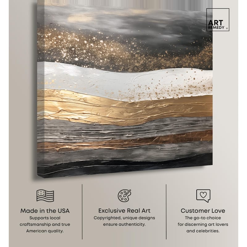 Moonlit Gold III Canvas by Art Remedy, Gallery Wrapped