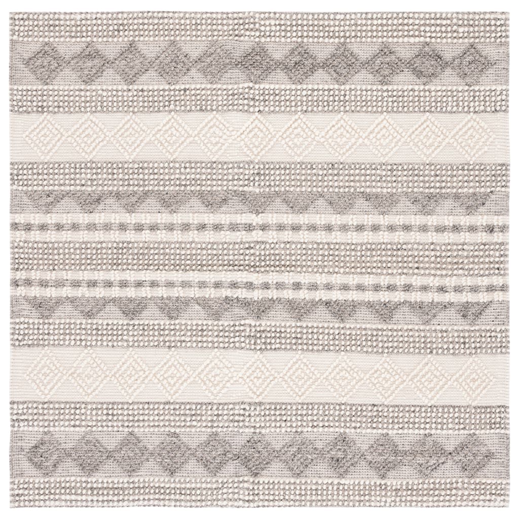 SAFAVIEH Handmade Natura Annedorte Wool Rug - Grey/Ivory - 8' Square