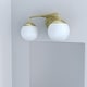 preview thumbnail 1 of 8, Hunter Hepburn 2 Light Vanity Wall Light, Damp Rated - Vintage, Mid-Century Modern, Glam Painted Modern Brass