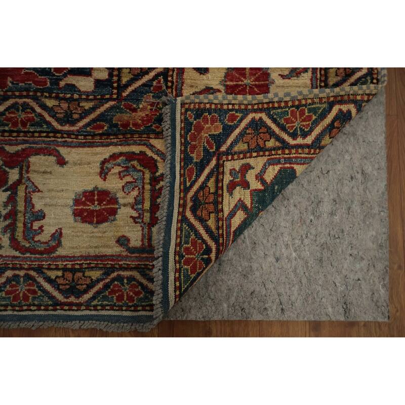 Hand Knotted Oriental 100% Wool Carpet Traditional Floral Red Kazak Area Rug - 10' 11'' X 7' 6''