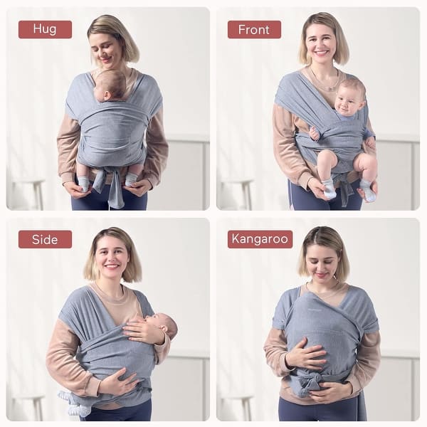 slide 2 of 8, Momcozy Baby Wrap Carrier Slings Grey