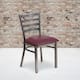 Option burgundy vinyl seat/clear coated metal frame
