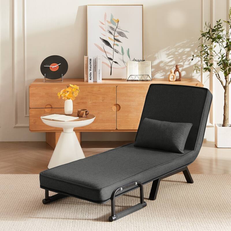 Anmytek 5 in 1 Convertible Sleeper Chair Bed - Folding Small Space Sofa with Adjustable Backrest and Pillow
