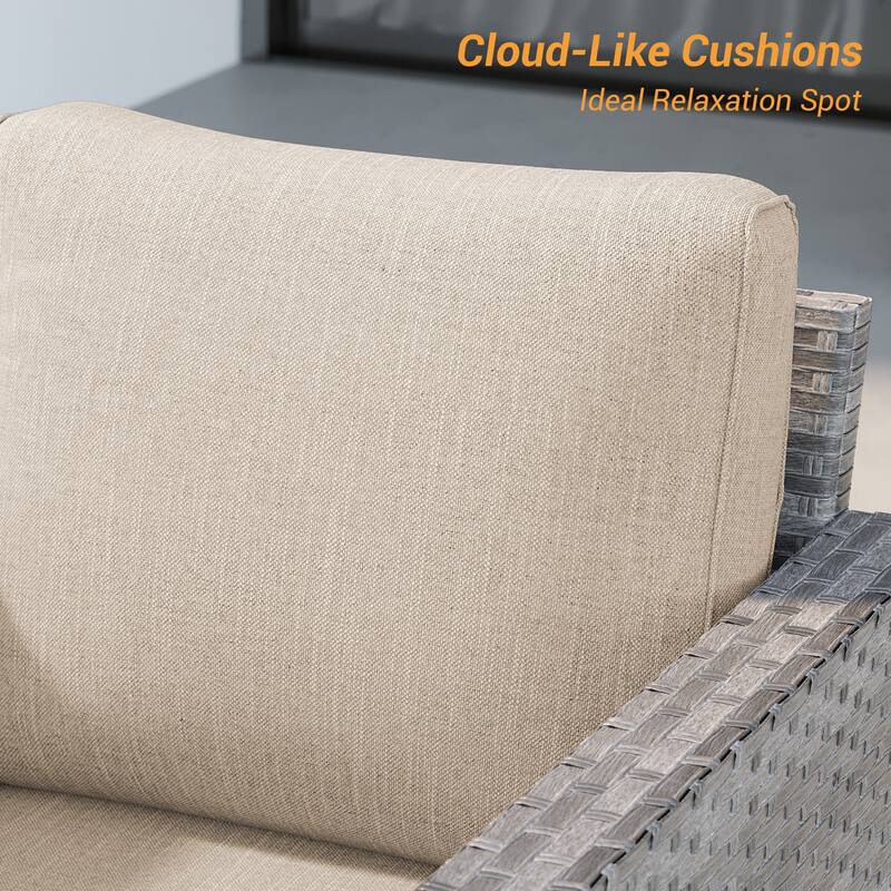 Livoosun Patio Outdoor Couch,3-Seater Furniture with Removable Cushion