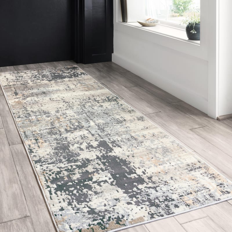 Alexander Home Heather Modern Granite & Marble Area Rug - 2' 8" x 13' - Granite - Runner/Rectangle
