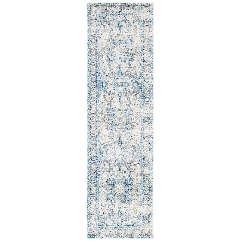 SAFAVIEH Madison Snowflake Medallion Rustic Farmhouse Distressed Rug - 2'3" x 10' Runner - Grey/Ivory - Runner
