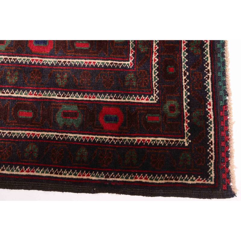 ECARPETGALLERY Hand-knotted Teimani Dark Navy Wool Rug - 3'7 x 6'4