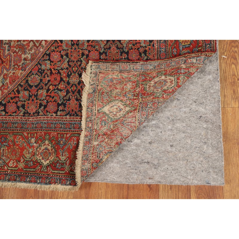 Pre-1900 Antique Vegetable Dye Senneh Persian Rug Handmade Wool Carpet - 4'8" x 6'8"