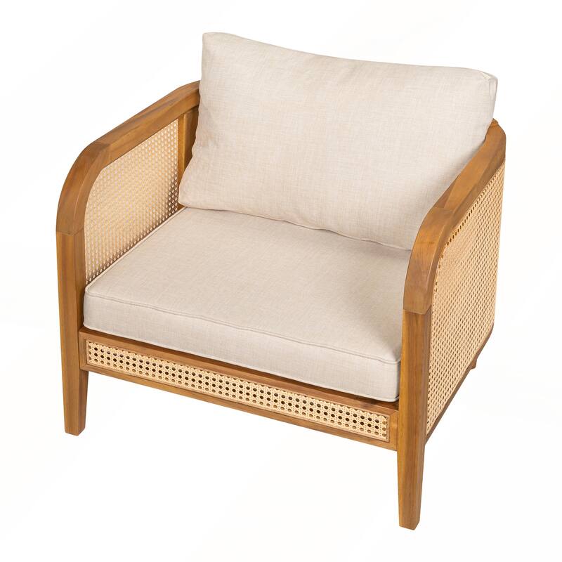 Outdoor Patio Cushioned Arm Chair Set of 2
