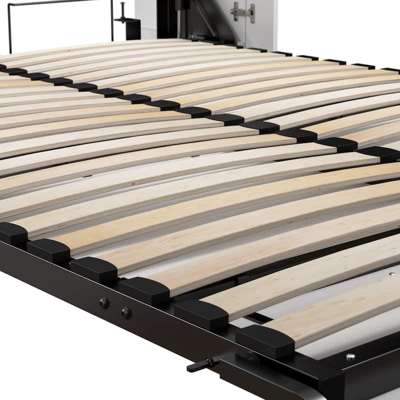 Bestar Orion Murphy Bed with Storage Cabinets and Pull-Out Shelves