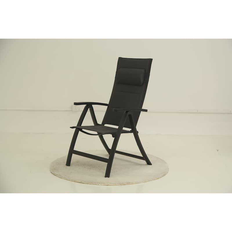 Patio Folding Chairs Set of 2,Padded Textilene Fabric Seat