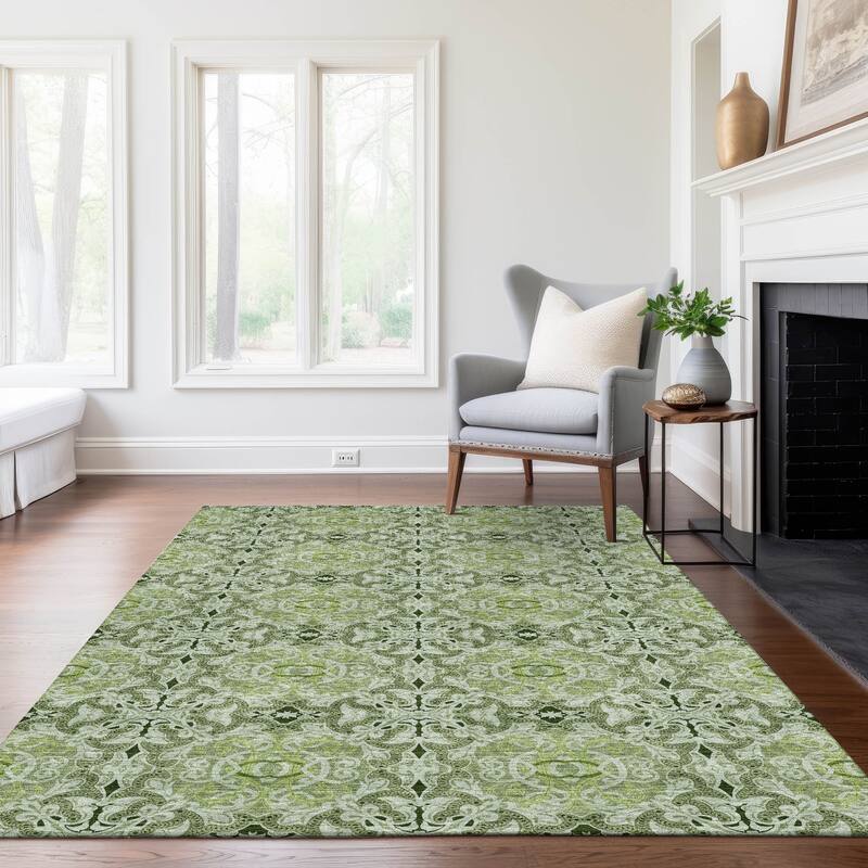 Machine Washable Indoor/ Outdoor Chantille Traditional Medallions Rug