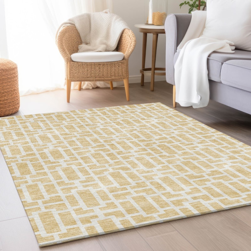 Premium Washable Super Soft Modern Geo Mayfield Rug - Wheat - 2'6" x 3'10"