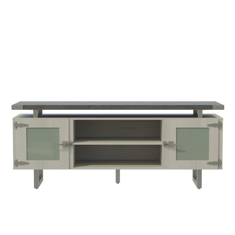Low Wall Entertainment Center, TV Stand, Media Storage Cabinet