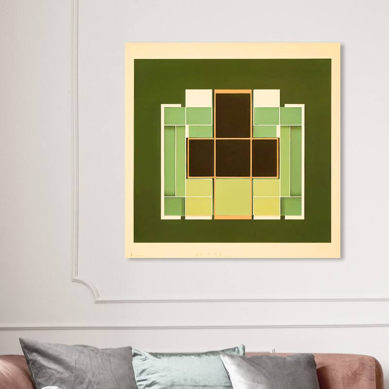 Wynwood Studio Abstract Nursery Floor Map Green and Modern & Contemporary Wall Art Canvas Print - 40 x 40