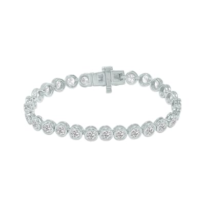 Marquee 10 Carat TW Bezel Set Lab Grown Diamond Bracelet in 14K White Gold