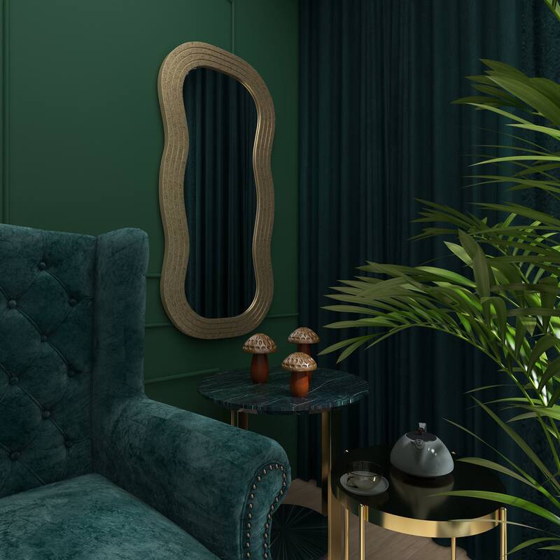 Vera Gold Wood Wall Mirror - 22" x 1.25" x 47"
