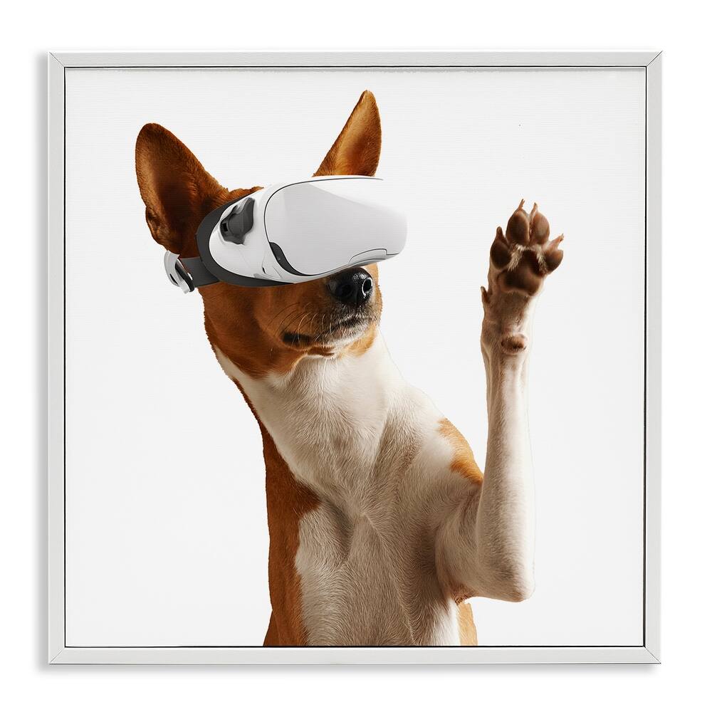 Stupell VR Gamer Dog Framed Giclee Art Design By CAD Designs