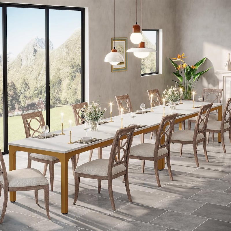 78.7" Rectangular Dining Table, Wood Kitchen Table for Home, Restaurant, Cafe, Office, Apartment, Bakery