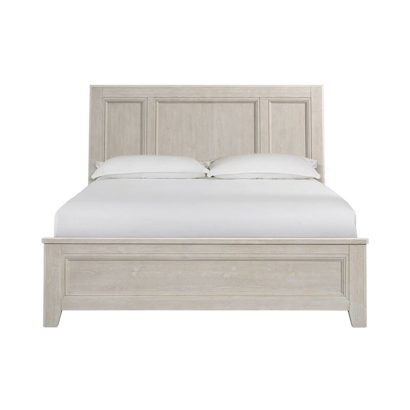 Carlson Solid Wood Panel Bed with Storage, Washed Linen, King