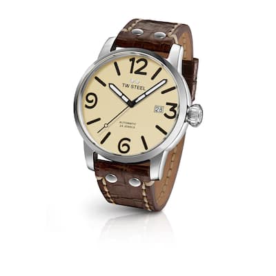TW Steel Men's Maverick 48mm Automatic Watch TWS-MS26 - Cream - N/A