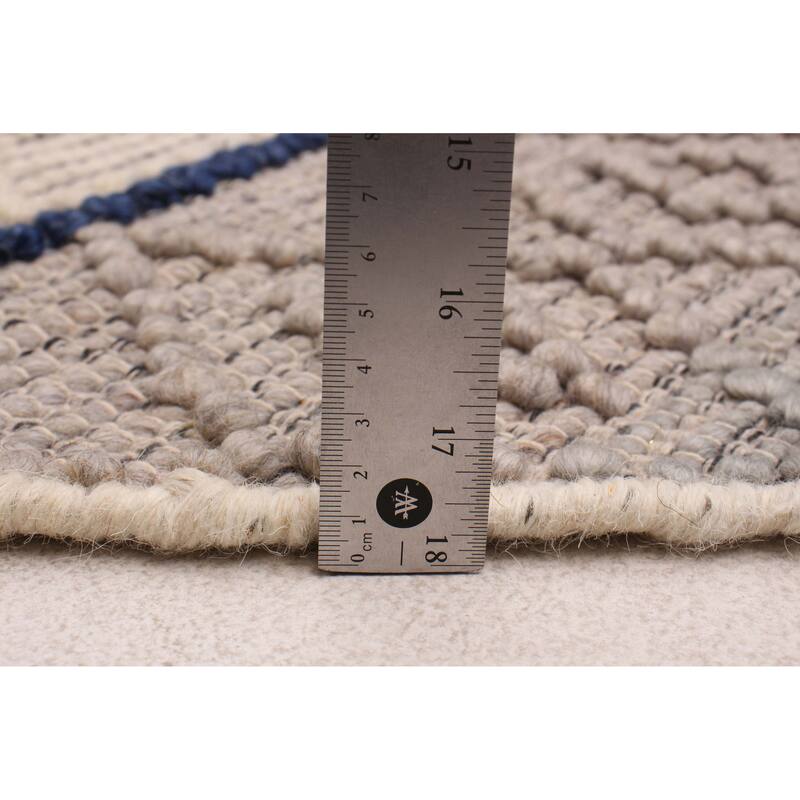 ECARPETGALLERY Braid weave Sienna Ivory Wool Rug - 4'10 x 4'10