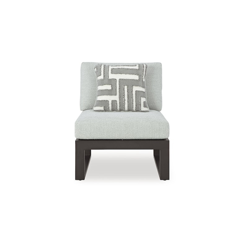 Signature Design by Ashley Beachloft Black/Gray 2-Piece Outdoor Sectional - 57" W x 36" D x 32" H