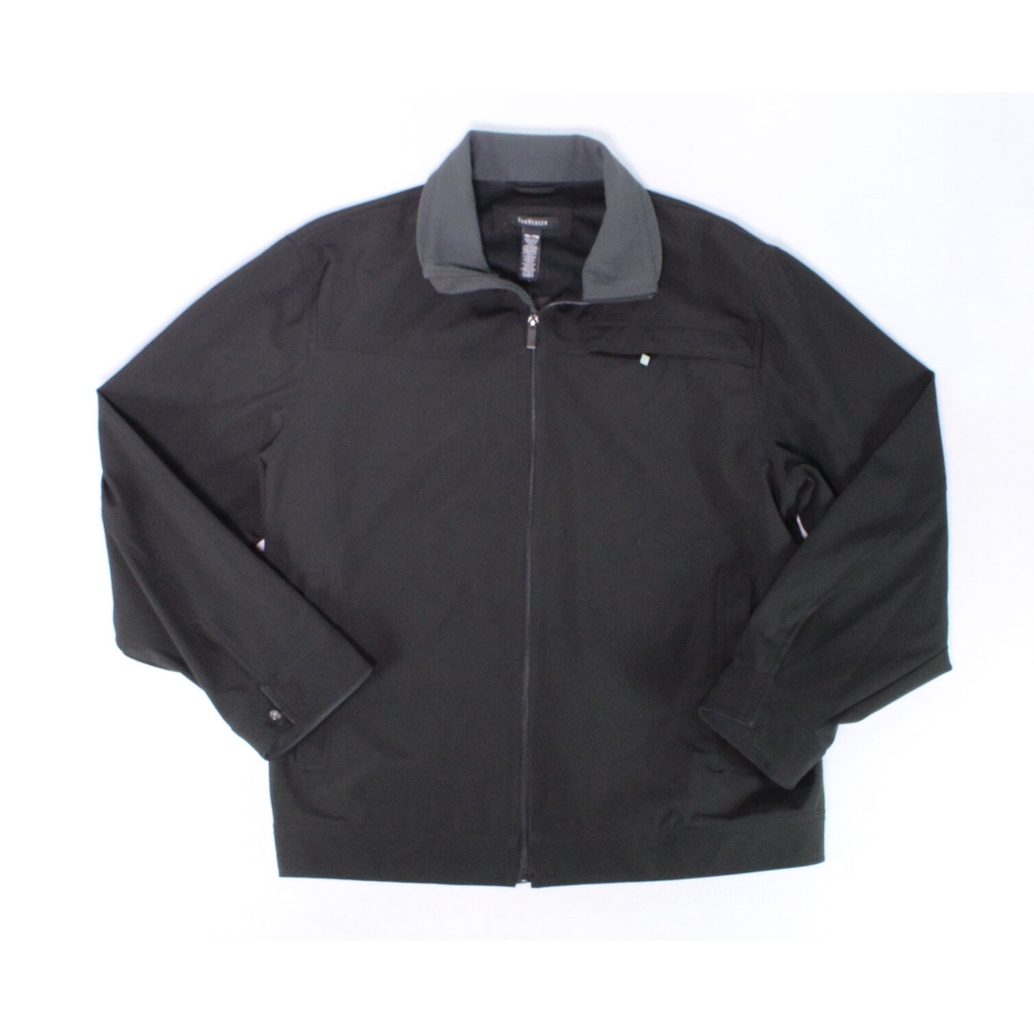 Shop Van Heusen Mens Jacket Solid Black Size Xl Full Zip