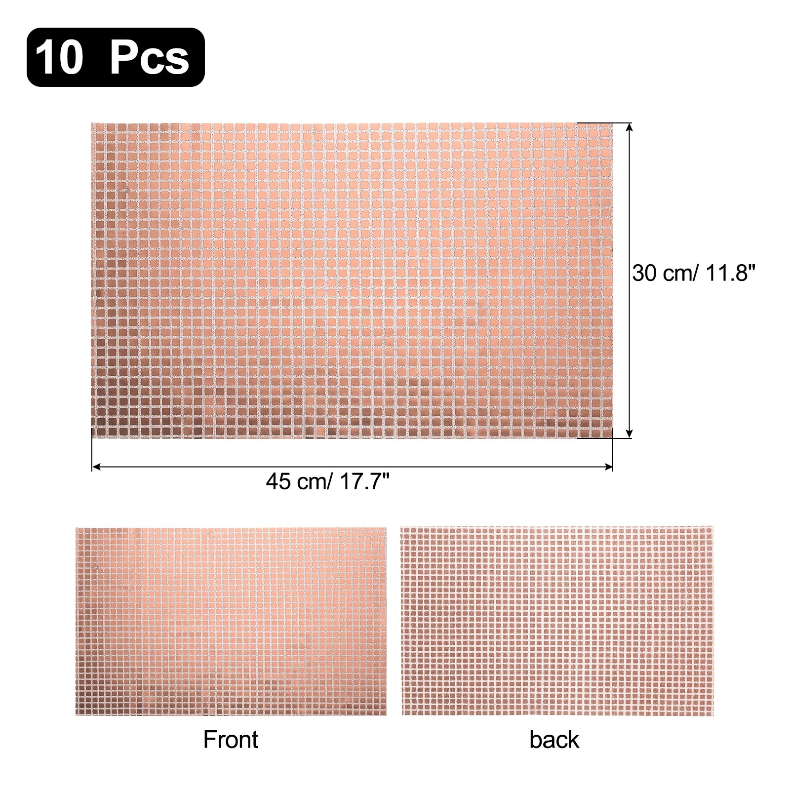 10pcs 11.8" x 17.7" Shiny Mirror Placemats Disco Table Place Mats