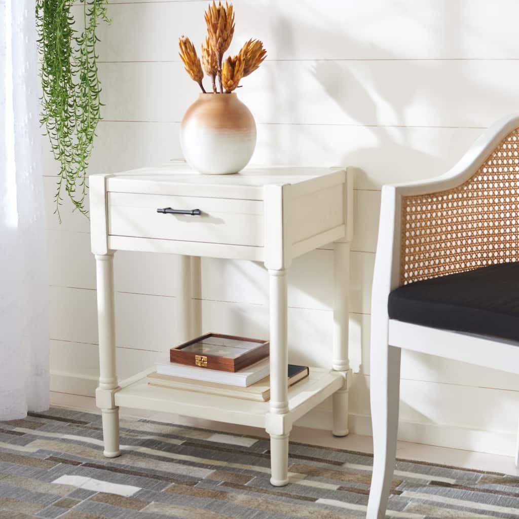 SAFAVIEH Elianne 1-Drawer Accent Table - 19" W x 15.8" L x 26" H - 19Wx16Dx26H