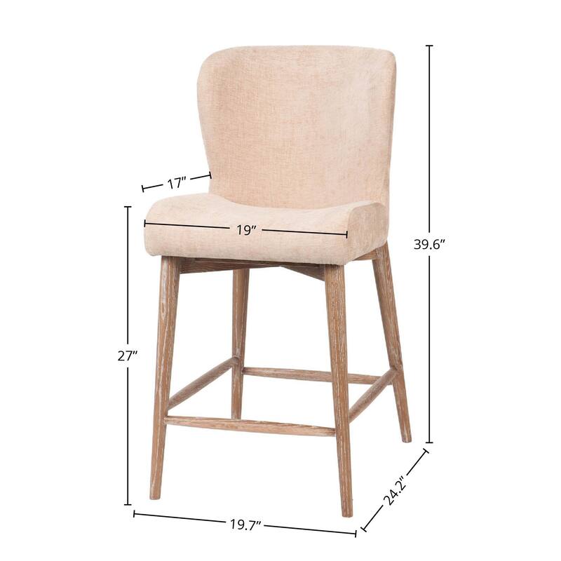 Notting Hi 27" Counter Stool, Champagne Chenille