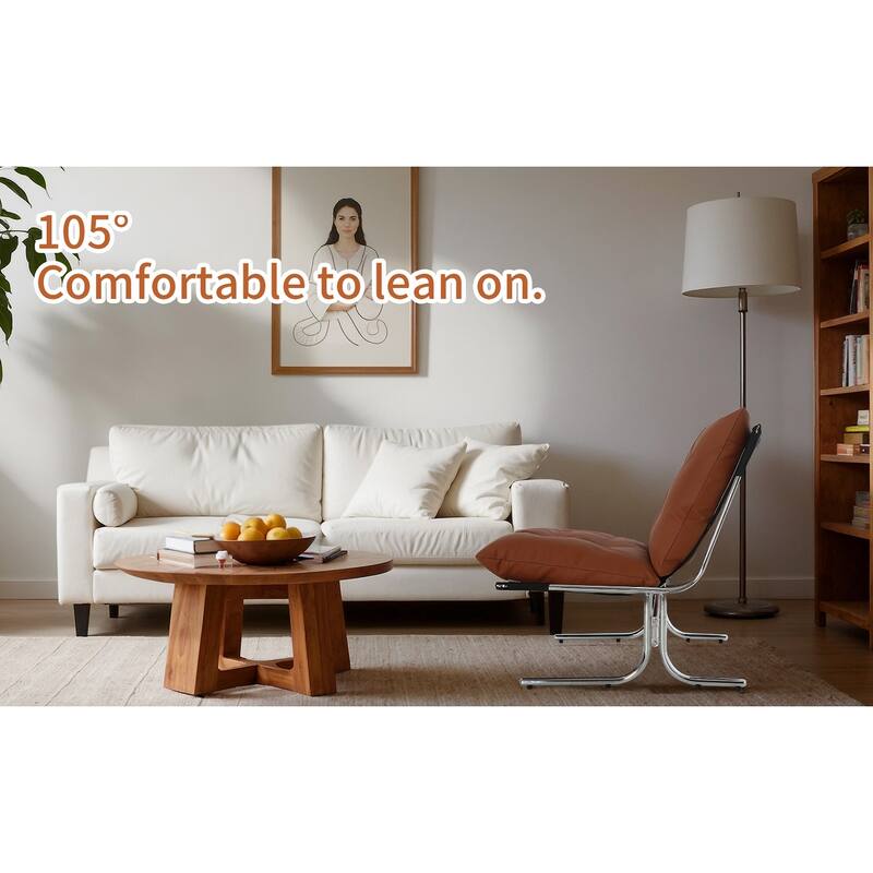 Faux Leather Chair with High Back