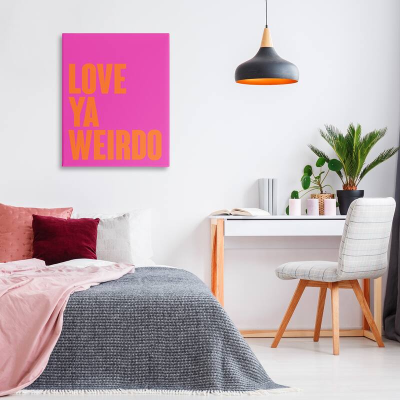 Stupell Love Ya Weirdo Phrase Canvas Wall Art Design By House of Lulu