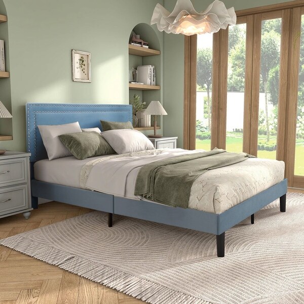VECELO Upholstered Bed Frames with Height Adjustable VECELO Upholstered Bed Frames with Height Adjustable