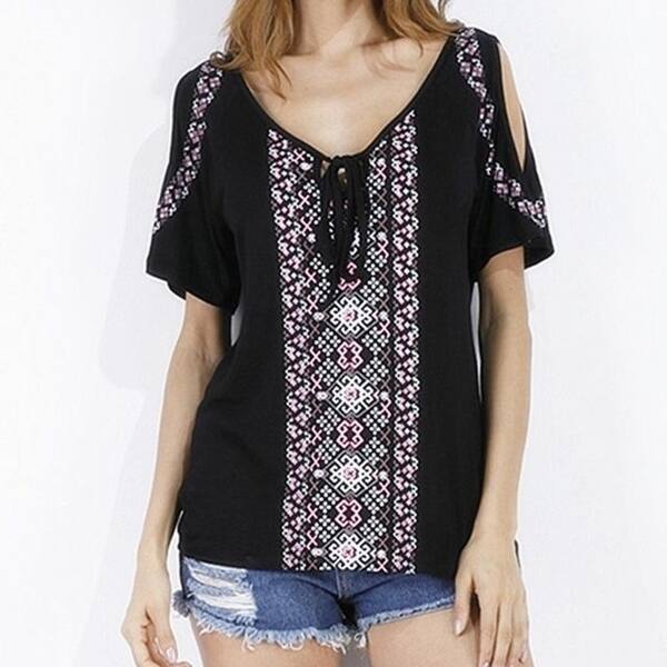 Shop 2017 Summer Boho Style Women Casual Blouses Tops Hot Off